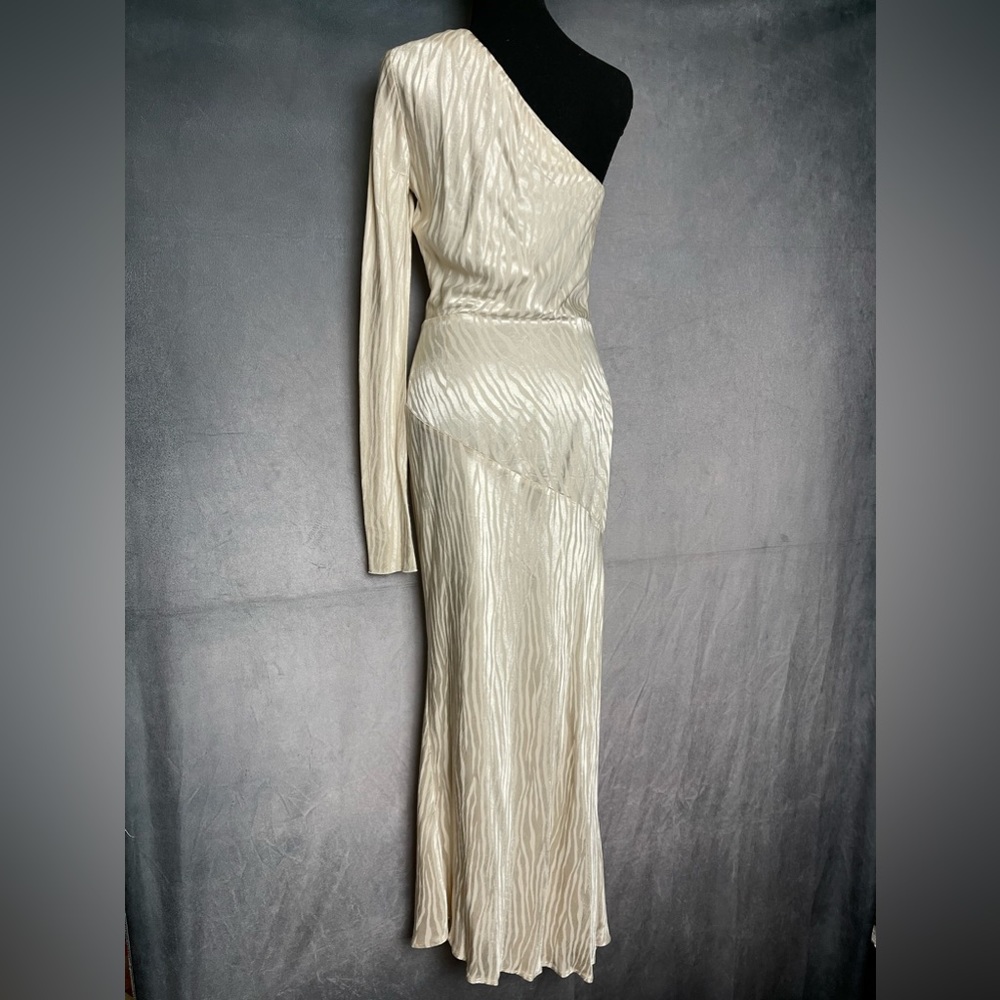 Bec + Bridge Beige KAT ASYM MIDI DRESS size 4 - Picture 6 of 6